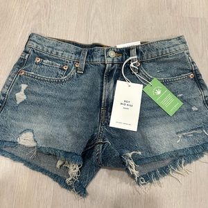 lucky brand boy short mid rise jean shorts.